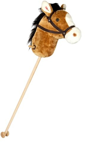 small foot Steckenpferd Nico, aus Holz und Plüsch, mit Halfter, Zügeln, Haltegriffen & Geräuschen, ab 3 Jahren, 11718