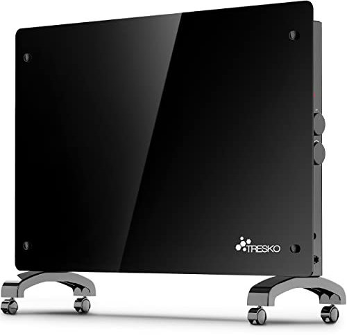 TRESKO® Glaskonvektor Elektroheizung 2000W | Glasheizung elektrisch | Konvektor Heizung Heizkörper | Elektroheizkörper Stand- oder Wand Heizung