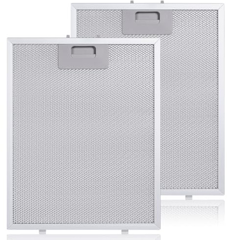 2 Pack Metallfettfilter für Dunstabzugshaube - 320 x 260mm, Aluminium Fettfilter Austauschfilter Metallfettfilter, Metall Fettfilter für Dunstabzugshauben