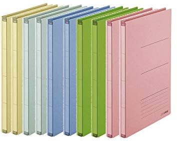 PLUS Japan, Zero Max Platzsparordner farbig sortiert, 10er Pack (1 x 10 Ordner)