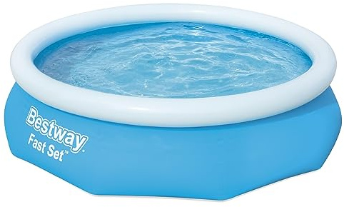 BESTWAY Fast Set Pool 305x76 cm, ohne Pumpe | Der aufblasbare obere Ring richtet die Beckenwand beim Befüllen auf – der Aufbau kommt ohne starren Rahmen aus.