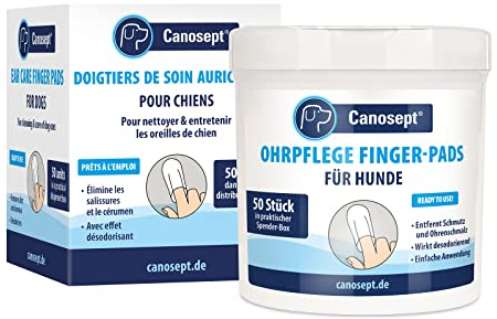 Canosept Ohrpflege Finger-Pads für Hunde 50 Stück - praktischer Hunde Ohrenreiniger Hund, Ohrreiniger für Hunde, Pflege & Hygiene