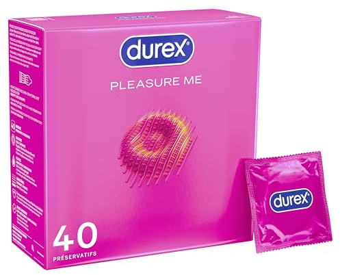 Durex Pleasure Me Kondome – gerippt und genoppt für besondere Stimulation (40 Stück)