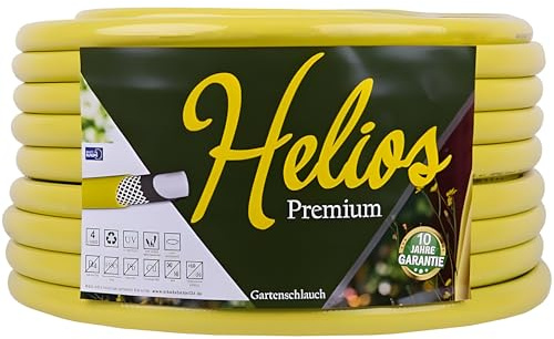 Gartenschlauch gelb 3/4 Helios Premium 10 Jahre Garantie 4 lagig Wasserschlauch Bewässerungsschlauch (50m)