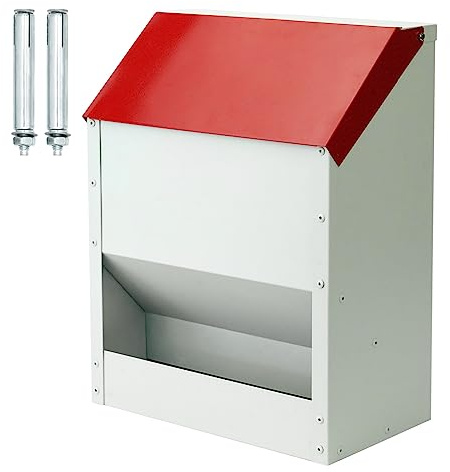 Svauoumu Großer Futterautomat Hühner, Automatischer HüHnerfütterer - 11,5 Kg Fassungsvermögen,Futtertrog HüHner Wandmontage für Hühner, Puten, Gänse, Enten, Wachteln