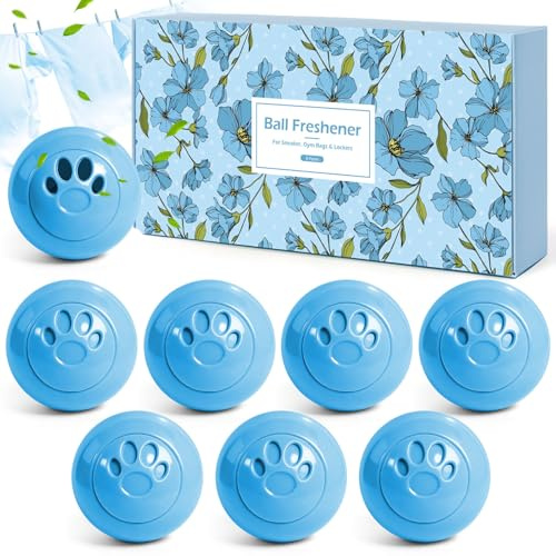 Scent-Hi Desodorierung Bälle für Turnschuhe, Schließfächer, Sporttaschen | Schuh Deo, Ideal auch für Häuser, Büros, Einfaches Twistlock -Leinen 8er Pack