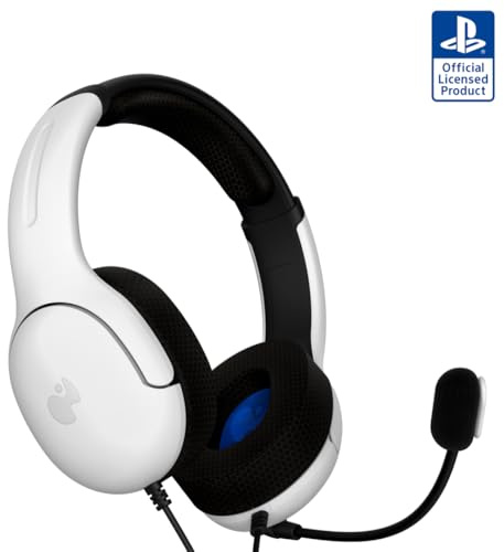 PDP Gaming LVL40 Stereo Kopfhörer mit Mic für PlayStation, PS4, PS5 - PC, iPad, Mac, Laptop Compatible - Geräuschunterdrückung Mikrofon, Soft Comfürt On Ear Headphones, 3.5mm jack - weiß