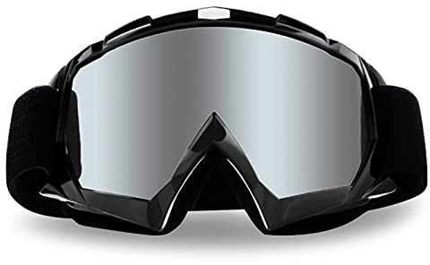 4-FQ Motocross Brille, Motorradbrille, Hochwertige Off Road Racing Crossbrille, Anti Fog UV Schutzbrille Sportbrille Retro Radbrille für ATV Dirt Bike, Verstellbarer Brille für Brillenträger