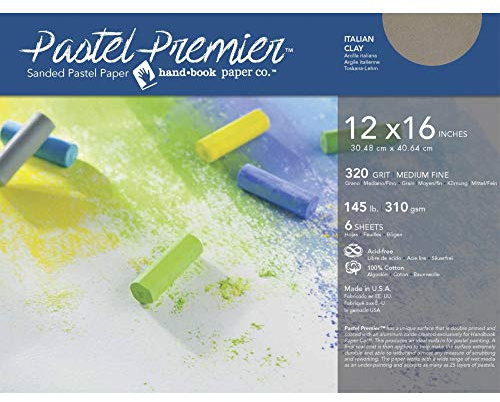 Speedball 513046 Pastel Premier Geschliffenes Pastellpapier, Baumwolle, Italienischer Ton, 12 x 16, 6 stück