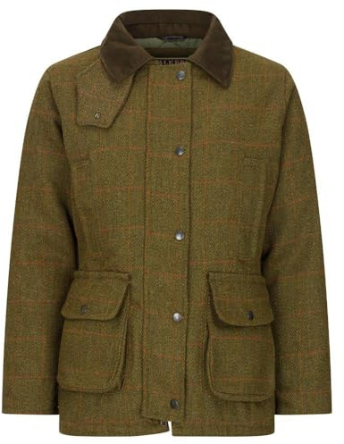 WALKER AND HAWKES - Hazelwood - Damen Country-Jacke aus Tweed - für die Jagd geeignet - Dunkles Salbeigrün - EU 36 (UK 8)