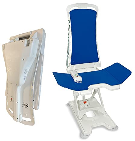 Drive Medical Badewannenlift BELLAVITA 2G mit Bezug Comfort blau I Ergonomischer Badewannenlifter für Senioren I Elektronisch verstellbar mit schwimmfähiger Bedienung I, belastbar bis 140kg