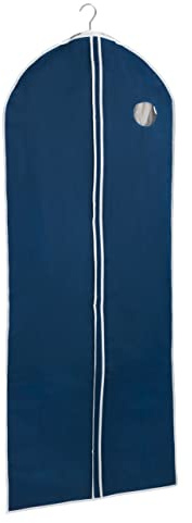 WENKO Kleidersack Air, für Reisen oder zum Verstauen, mit praktischem Sichtfenster & durchgehendem Reißverschluss, schützt vor Motten, Staub & Schmutz, atmungsaktives Vlies-Material, 60x150 cm, Navy