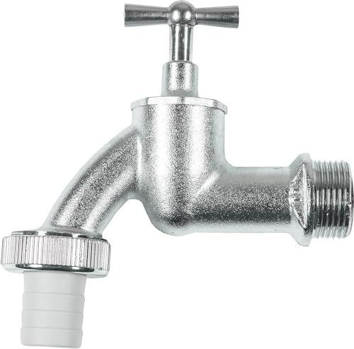 Meister Auslaufhahn - 24,66 mm (3/4 Zoll) AG - Inklusive Schlauchanschluss - Hochwertiges Messing - Ideal als Außenzapfstelle / Zapfhahn für Regentonnen / Wasserhahn / Absperrhahn / FLOR92595