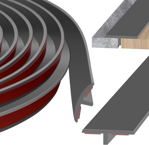 T Profile Laminat Übergangsprofil 300cm x 2cm Übergangsleiste Boden Selbstklebend Übergangsschienen für Türschwellen und Verbindungsböden von Laminatdielenfliesen(Grau, 300cm*2cm)