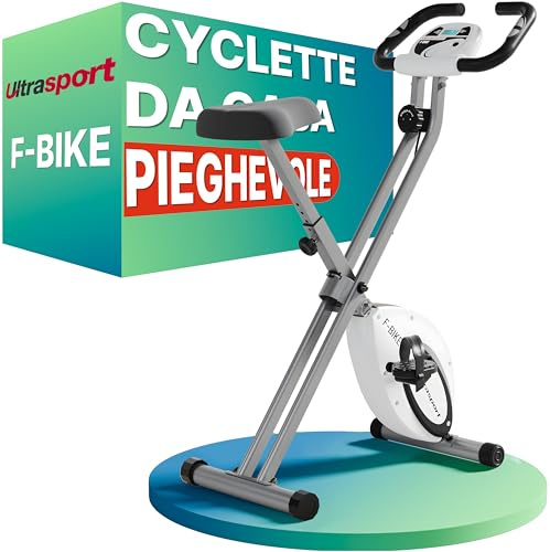Ultrasport F-Bike Folding Exercise Bike - Extra Silent with Relax Foam Seat and LCD Display - Exercise Bikes for Home Use, Exercise Bike Foldable, Indoor Bike, Stationary Bike (pink)