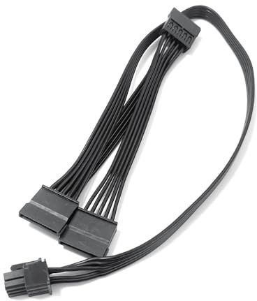 HSSDTECH 6-poliges zu 3x15-poliges SATA-Stromkabel für Seasonic/Antec-Netzteile, BTC-Mining und HDD-Splitter, 18,7 Zoll