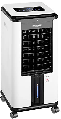 MONZANA® Aircooler 4in1 Fernbedienung 7L Tank Timer Mobil Luftkühler Ionisator Luftbefeuchter Ventilator Klimagerät Turmventilator Säulenventilator