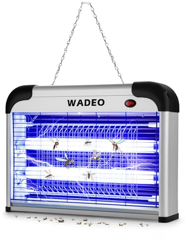 WADEO Insektenvernichter Elektrisch 20W, Mückenlampe Mückenschutz Chemiefrei mit LED-Licht, Fliegenfalle Mückenfalle Fliegenfänger Insektenlampe aufhängbar, geeignet für Küche und Restaurants