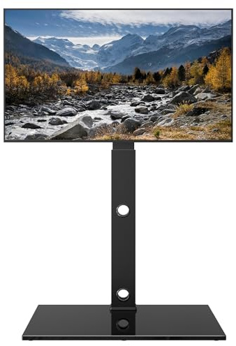 BONTEC TV Ständer Standfuß Fernsehstand für 30-70 Zoll Flach & Curved Fernseher bis zu 40 kg, Schwenkbar & Höhenverstellbar, TV Bodenständer Hoher, Max. VESA 600 x 400 mm