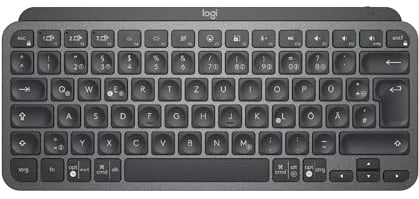 Logitech MX Keys Mini Kabellose Tastatur, Kompakt, Bluetooth, Hintergrundbeleuchtung, USB-C, Kompatibel mit Apple macOS, iOS, Windows, Linux, Android, Metallgehäuse - Dunkelgrau