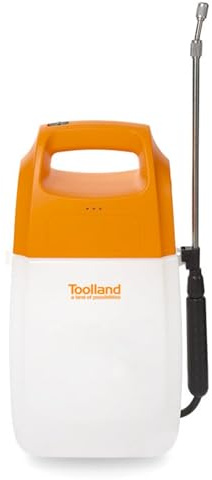 Toolland Elektrischer Drucksprüher 6L mit Lithium-Akku, Teleskoplanze und Verstellbarer Edelstahldüse. Ideal für Pflanzen, Unkrautbekämpfung und Terrassenreinigung