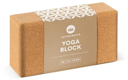 Lotuscrafts Yogablock Kork “Supra Grip” (klein) - ökologisch hergestellt - Yogaklotz aus 100% Naturkork - Korkblock für Yoga und Pilates - Yoga Block für Anfänger und Fortgeschrittene
