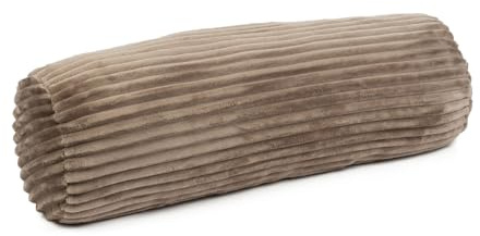 Gözze - Kuschelige Kissenrolle in Cord Optik, Ideal als Nackenstütze, 70 x 22 cm - Taupe