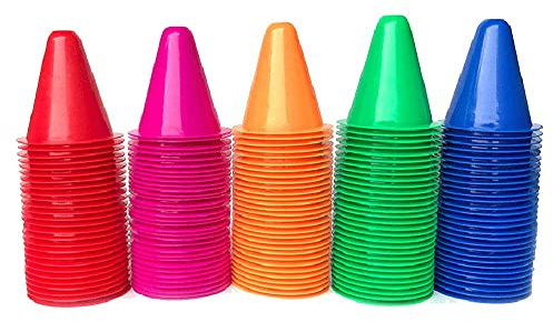 KAIAIWLUO Slalom Hütchen,50 PCS Kunststoff Sporttraining Verkehrskegel Skating Training Straßensperre Verkehr Road Skating Zubehör für Rollschuh und Skate Praxis