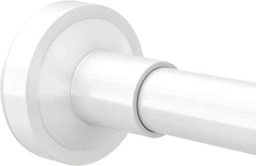 WELDUN Gardinenstange ohne Bohren 48-118CM Teleskopstange Φ25mm Klemmstange Duschvorhangstange Einstellbare Vorhangstange für Kleiderschrank, Fenster, Badezimmer, Weiß