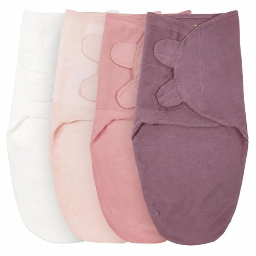Mama Cheetah Baby Swaddle Sack, Bio-Baumwolle Swaddle Decke, verstellbare Swaddle Schlafsäcke, einfache Swaddles für Junge Mädchen 0-3 Monate, Baby Essentials, 4-Pack