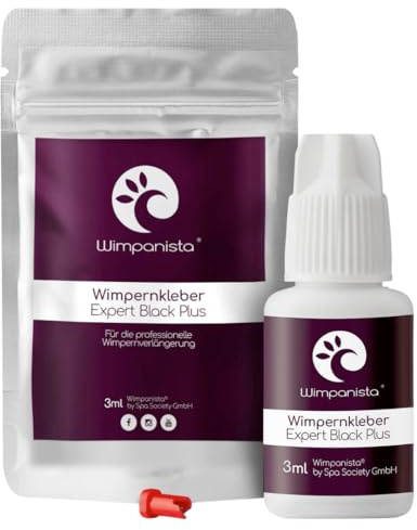 Wimpanista® Wimpernkleber Expert Black PLUS (3ml) für die Wimpernverlängerung, 1-2 Sek. Trocknungszeit, Farbe Schwarz