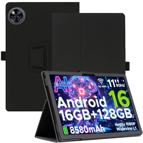 AKNICI Tablet Hülle für DOOGEE U11/DOOGEE U11 Pro/TECLAST P50T/POPUX U11/POPUX U11 PRO Tablet 11 Zoll, PU Leder Abdeckung Klappständer Case Cover Schutzhülle mit Handschlaufe Magnet