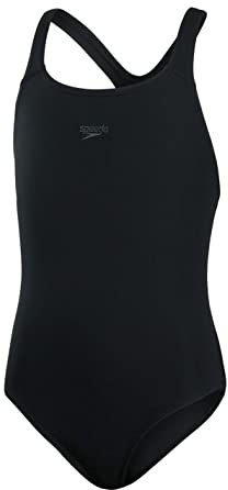 Speedo Mädchen ECO Endurance+ Medalist Badeanzug | Chlorbeständig | Recyclingmaterial | Bequeme Passform | Schwimmunterricht | Badeurlaub Black 11-12