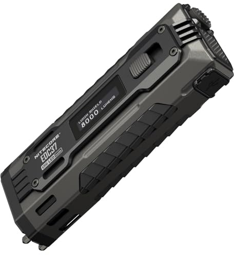 Nitecore EDC37 taktische LED-Taschenlampe – helle Taschenlampe mit 8000 Lumen, 420m Reichweite, USB-C wiederaufladbar, kompakt & wasserdicht für Outdoor, Notfall & Polizei