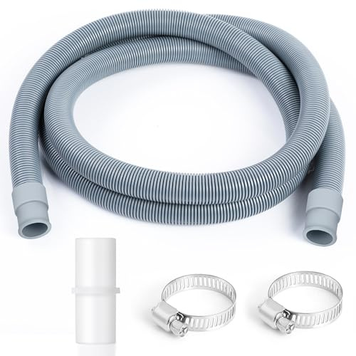 AiQInu Ablaufschlauch für Waschmaschine, Universal, 1 Meter, Ablaufschlauchverlängerung, mit Schlauchanschluss und Schellen