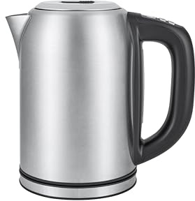 Amazon Basics Edelstahlwasserkocher mit Digitalanzeige, Strix-Controller, Warmhaltefunktion, Temperaturregelung, 1,7 l (EU-Stecker), Silber