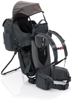 Fillikid Premium Rückentrage mit Sonnendach, Baby-Rückentrage – bis 20 kg | Exklusivartikel | Baby-Rückentrage mit Sonnendach | Verstellbares Tragesystem | 5-Punkt-Gurt | Bis 20 kg belastbar