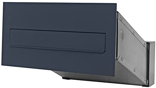 Mauerdurchwurf Briefkasten 6PN Tiefe 260-410mm Einbaubriefkasten mit Maske 2 Schlüssel Enthalten Durchwurfbriefkasten Außen Briefkasten Wand (Anthrazit)