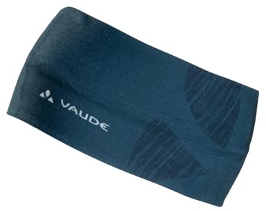 VAUDE Cassons Stirnband – Leichtes Schweißband unter Verwendung von recyceltem Polyester für Bergsport, Schweißband trocknet schnell - dark sea/dark sea, Einheitsgröße