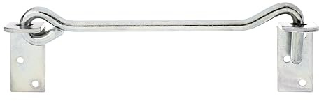 Alberts 209216 Sturmhaken | mit Winkelplatten oder Ösen auf Platten | galvanisch verzinkt, dickschichtpassiviert | Länge 280 mm | Haken-Ø 12 mm