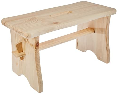 Zeller 13130 Fußbank, Kiefer ca. 39x19x21cm, Schemel, Fußbank, Holzhocker, Fußhocker