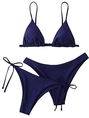 uxxnjfg Bikini Damen Set Bikini Oberteil Große Brüste Sommer Bikini-Sets Push Up Sport Curvy Hawaii Bademode mit Triangel Bikinihose Badeanzüge Swimwear