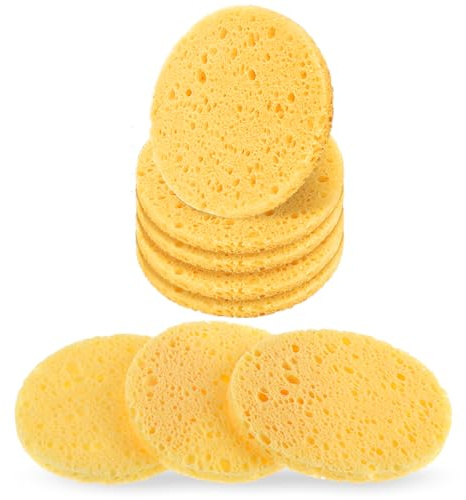 50 Komprimierte Gesichtsschwamm Make Up Gesichtsschwämme Reinigung Schwamm Schminkschwamm Gesichtsreinigungs Pads 100% Natürlicher Zellstoff-Baumwolle Schwämme Für Tägliche Hautpflege（Hautfarbe）