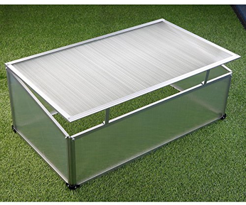 Frühbeet Alu 100x60x40cm Polycarbonat Gewächshaus Frühbeetkasten Treibhaus