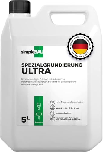 simpleBAU Grundierung 5L Innen Außen Beton Gips Putz Lösemittelfrei
