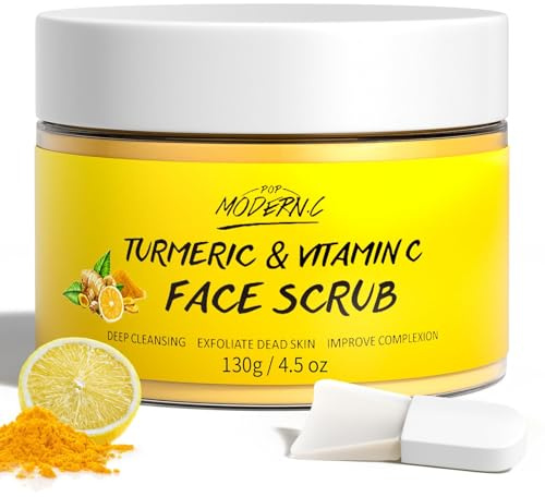 Gesichtspeeling Kurkuma, Vitamin C Gesichtspeelingcreme, Gesicht Körperpeeling Organics Gesichtspeeling Aufhellendes Peeling für Mitesser Verbessert Akne mit dunklen Flecken für Damen und Männer