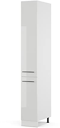 Vicco Apothekerschrank Fame-Line, Weiß Hochglanz, 30 cm | MDF-Front · Metall-Vollauszüge · Höhenverst. Füße · Metallgriffe · ✓ Frei kombinierbar