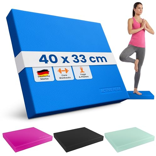 Active Peak® Premium Balance Pad; XXL Gleichgewichtskissen für Balance- & Stabilitätstraining; Ideal für Yoga, Pilates & Core-Training; Physiotherapie- & Fitnesskissen – 41x34 cm (Blau)