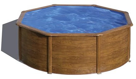 Gre Rundes Stahlpool Sicilia Madera mit Kartuschenfilter 350x120 cm