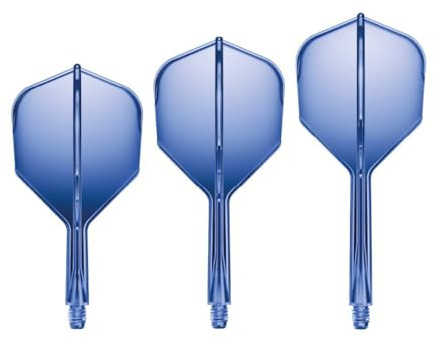 GOAT - Air Blue Clear No6 Flights Medium, 3 Kunststoff Darts Flights Inkl. Schaft, Dart Zubehör
